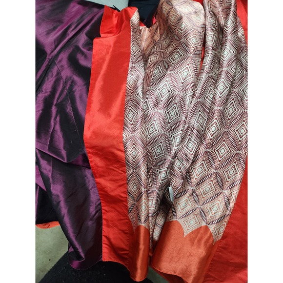 Shamask Printed Lined Sangria Open Front Jacket 3 - Picture 5 of 5